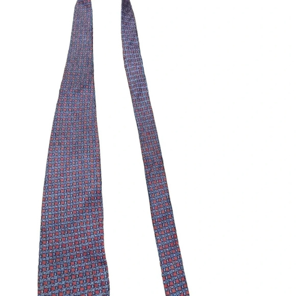 COCKTAIL COLLECTION MENS MULTICOLORED SQUARES SILK TIE - Picture 3 of 7